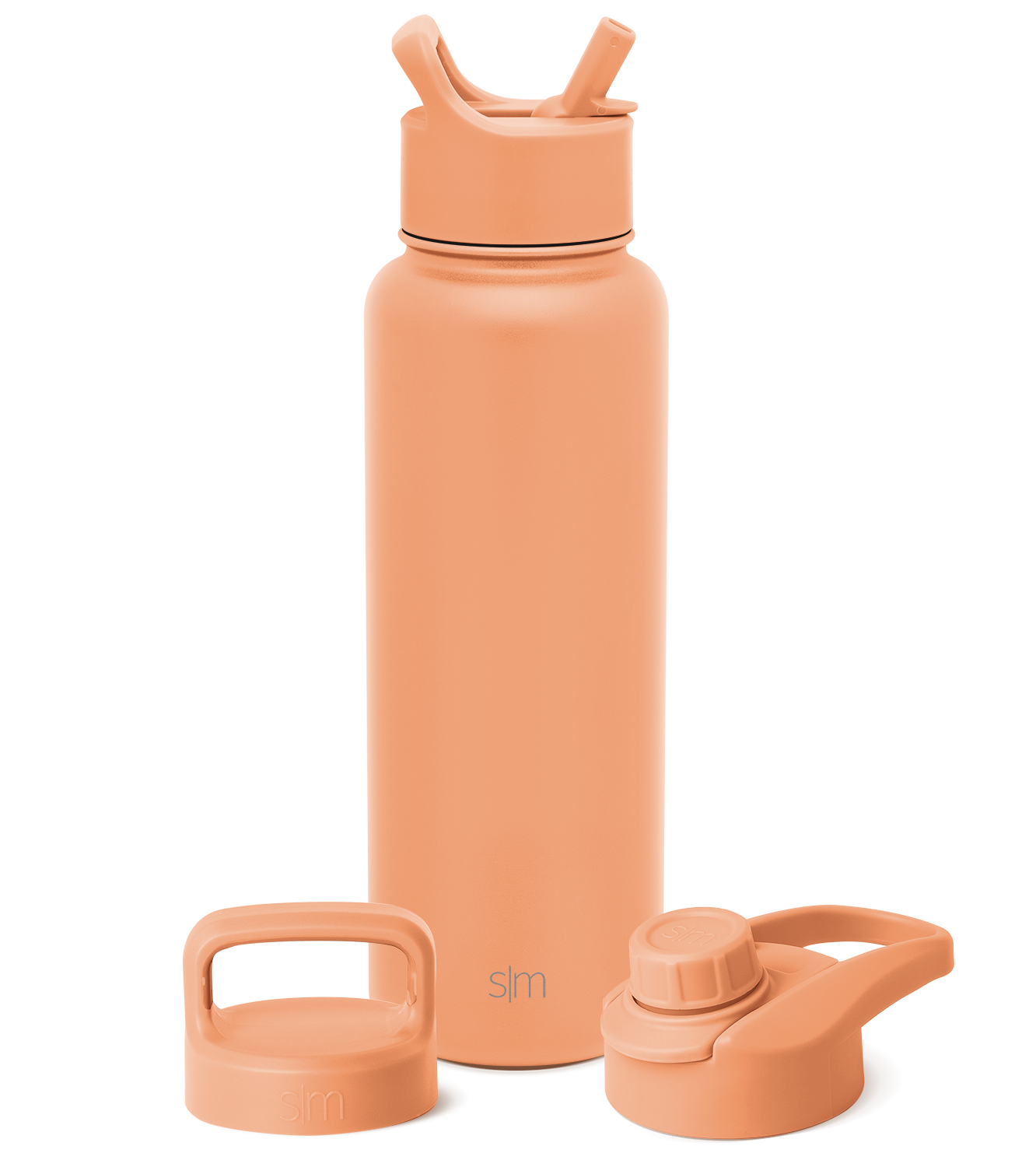 Summit Water Bottle with Straw Lid, Chug Lid, and Handle Lid - Apricot